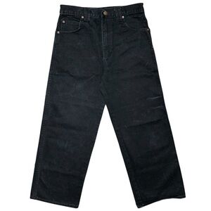 Vintage 90s Black Denim High Waisted Wide Leg Jeans